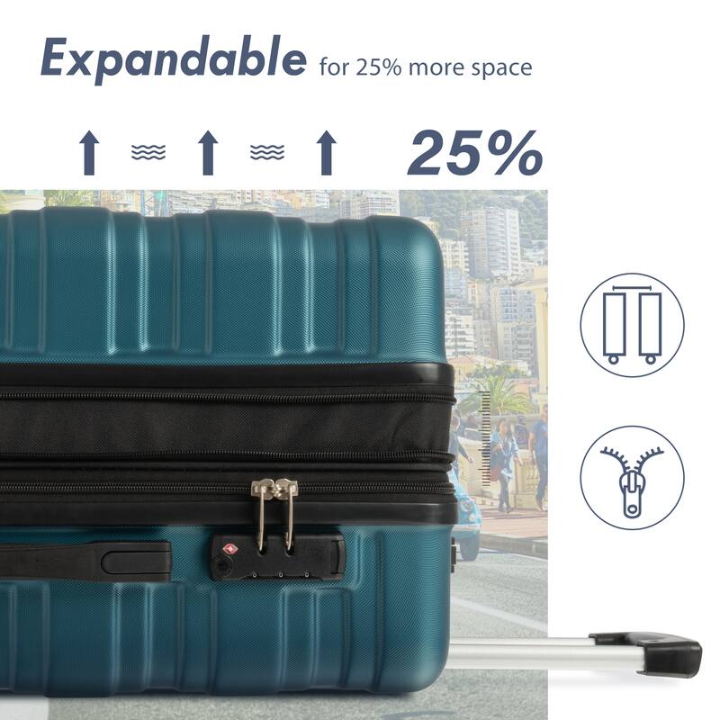 24" Carry On Luggage Travel Suitcase ABS Hardside Expandable Luggage
